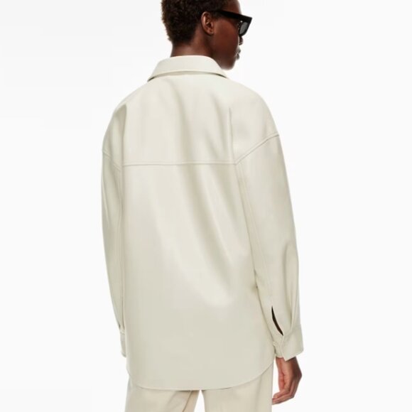 Aritzia Babaton Pelli Vegan Leather Shirt Jacket, 2XS, Matt Pearl - Picture 2 of 6